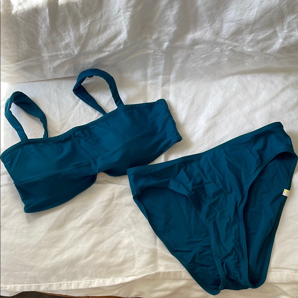 Summersalt Wide Strap Oasis Bikini Top & High Leg Mid Rise Bikini Bottom Set